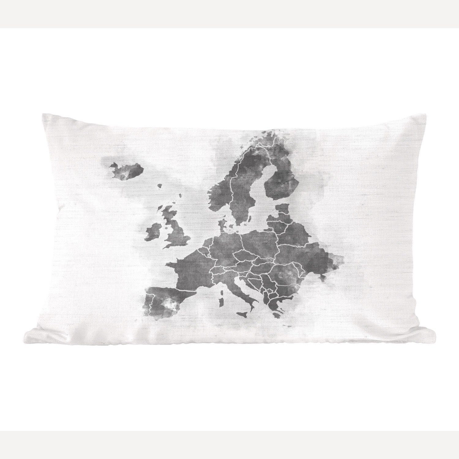 MuchoWow Dekokissen Europakarte mit einem Muster gewebten Dekokissen auf Schlafzimmer mit schwarz, Füllung, - Dekoration, Wohzimmer dem Hintergrund Zierkissen