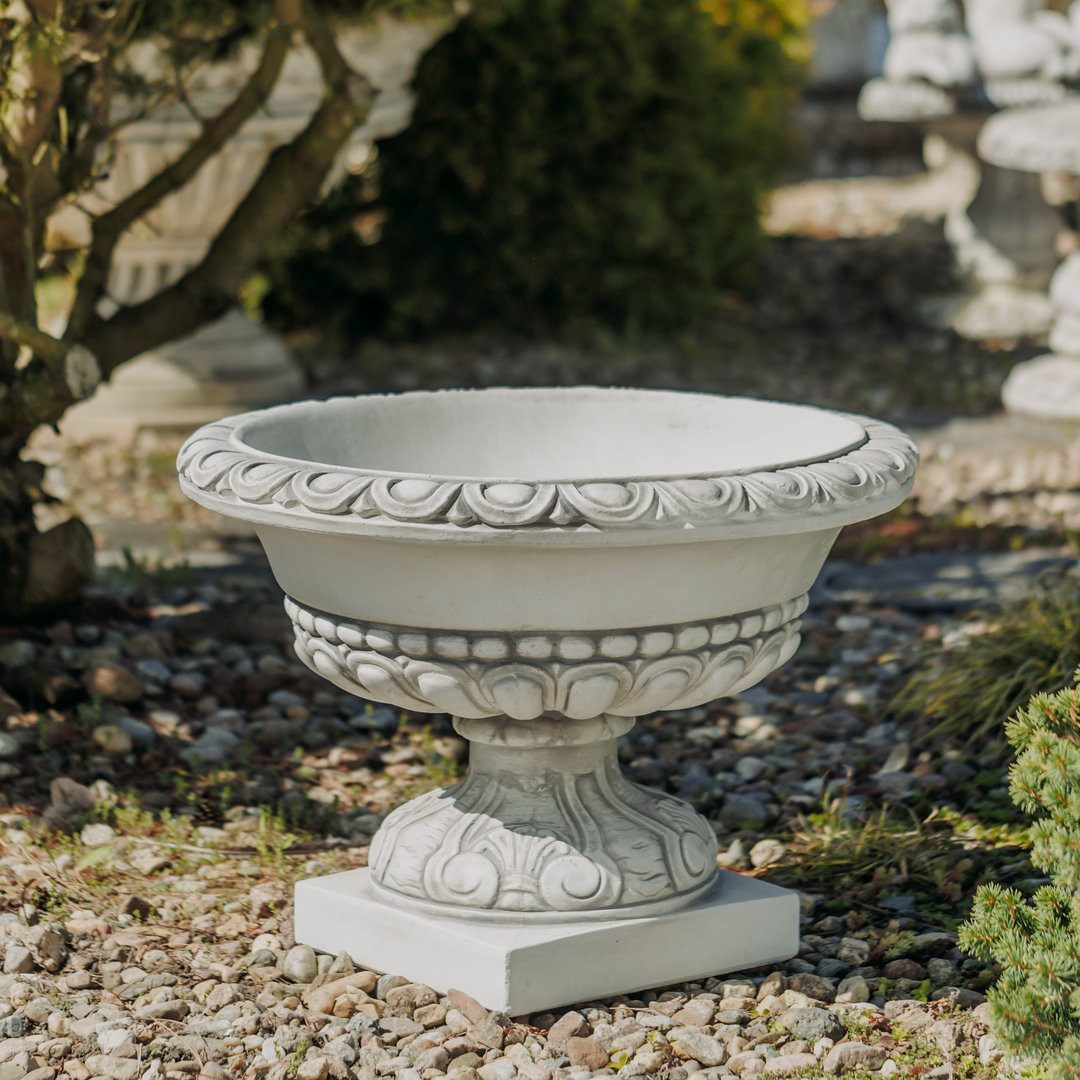 gartendekoparadies.de Pflanzschale Blumenschale Steinguss 37 Liter 50 cm 87 kg, Frostsicher