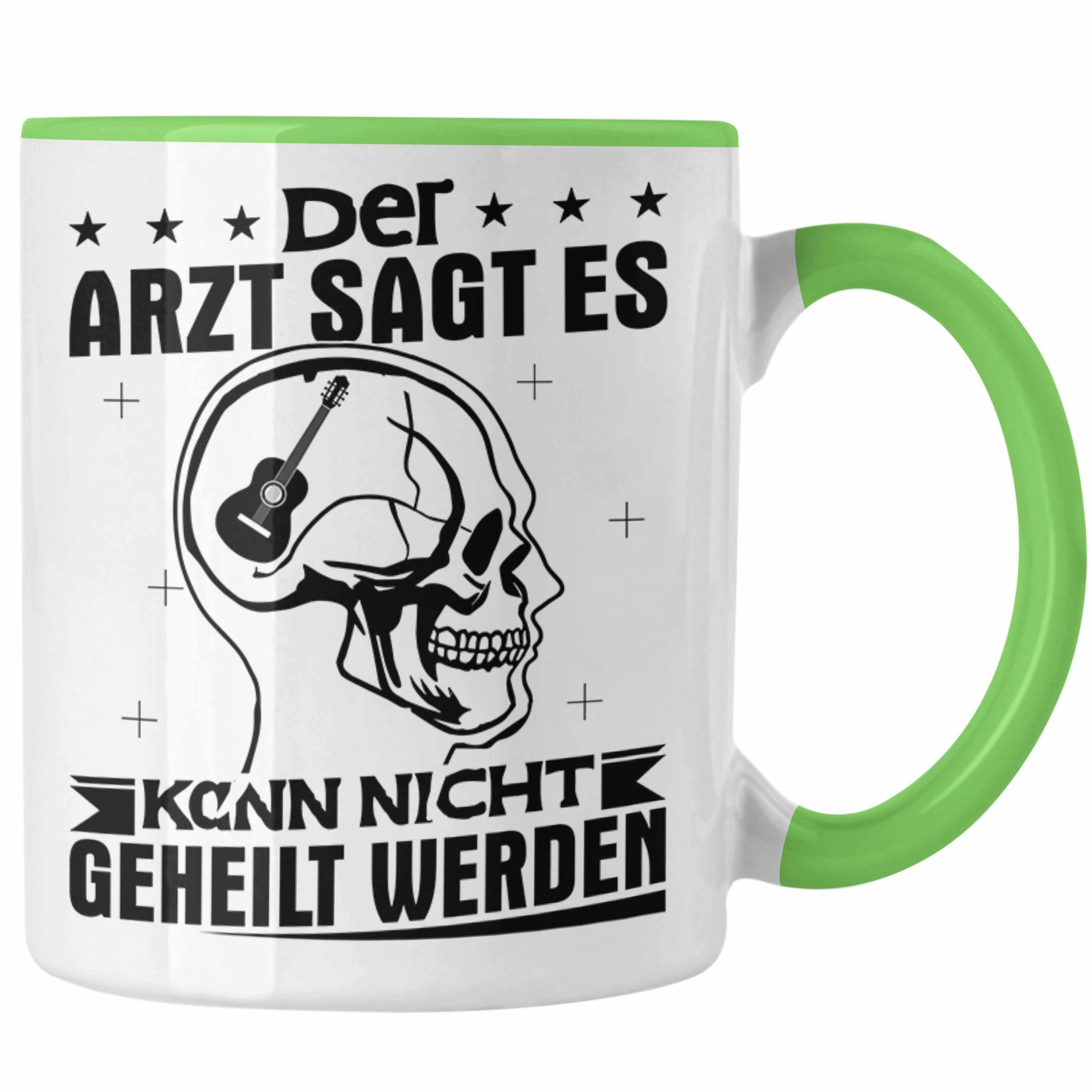 Trendation Tasse Gitarrenspieler Tasse Geschenk Gitarre Geschenkidee Spruch Kaffee-Bech Grün