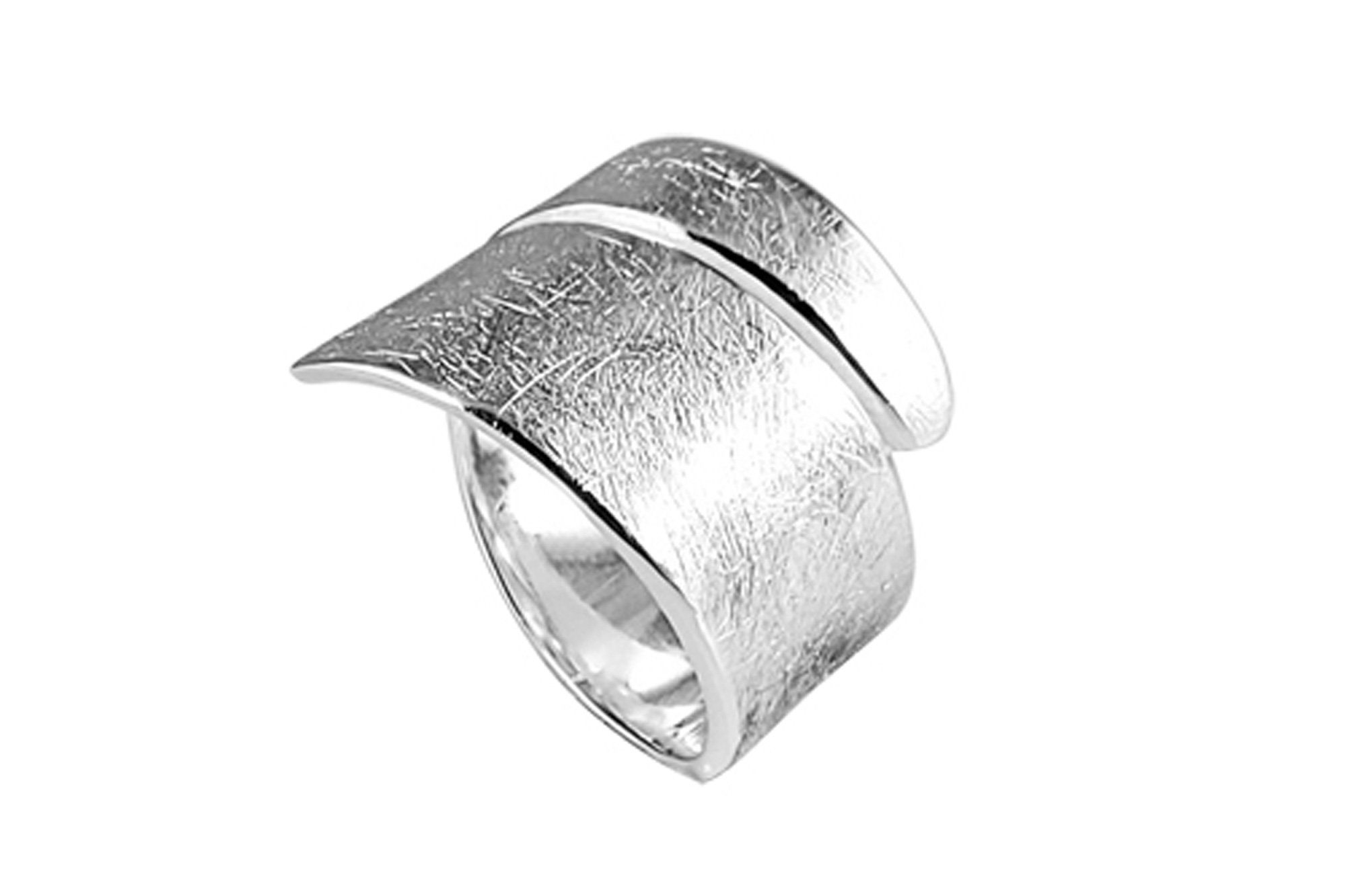 ALUNA Silberring Silber 925 massiver Ring gerollt eismattiert (inklusive  Schmuckbox), eismattiert - Handgefertigt in der Goldschmiede - ri0336ag
