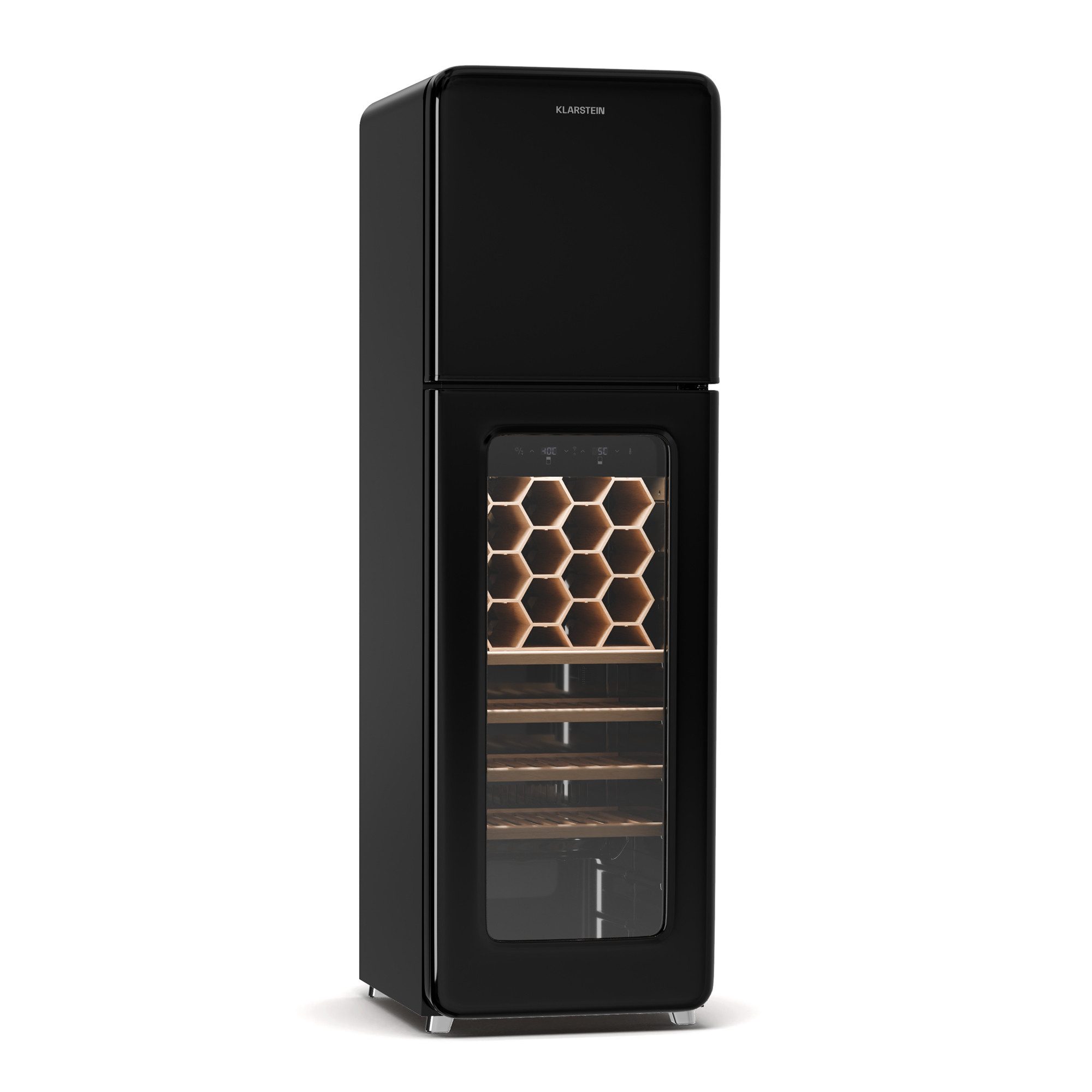 Klarstein Weinkühlschrank Shirley 60, für 60 Standardflaschen á 0,75l,Flaschenkühlschrank Weintemperierschrank Weinschrank Gefrierschrank