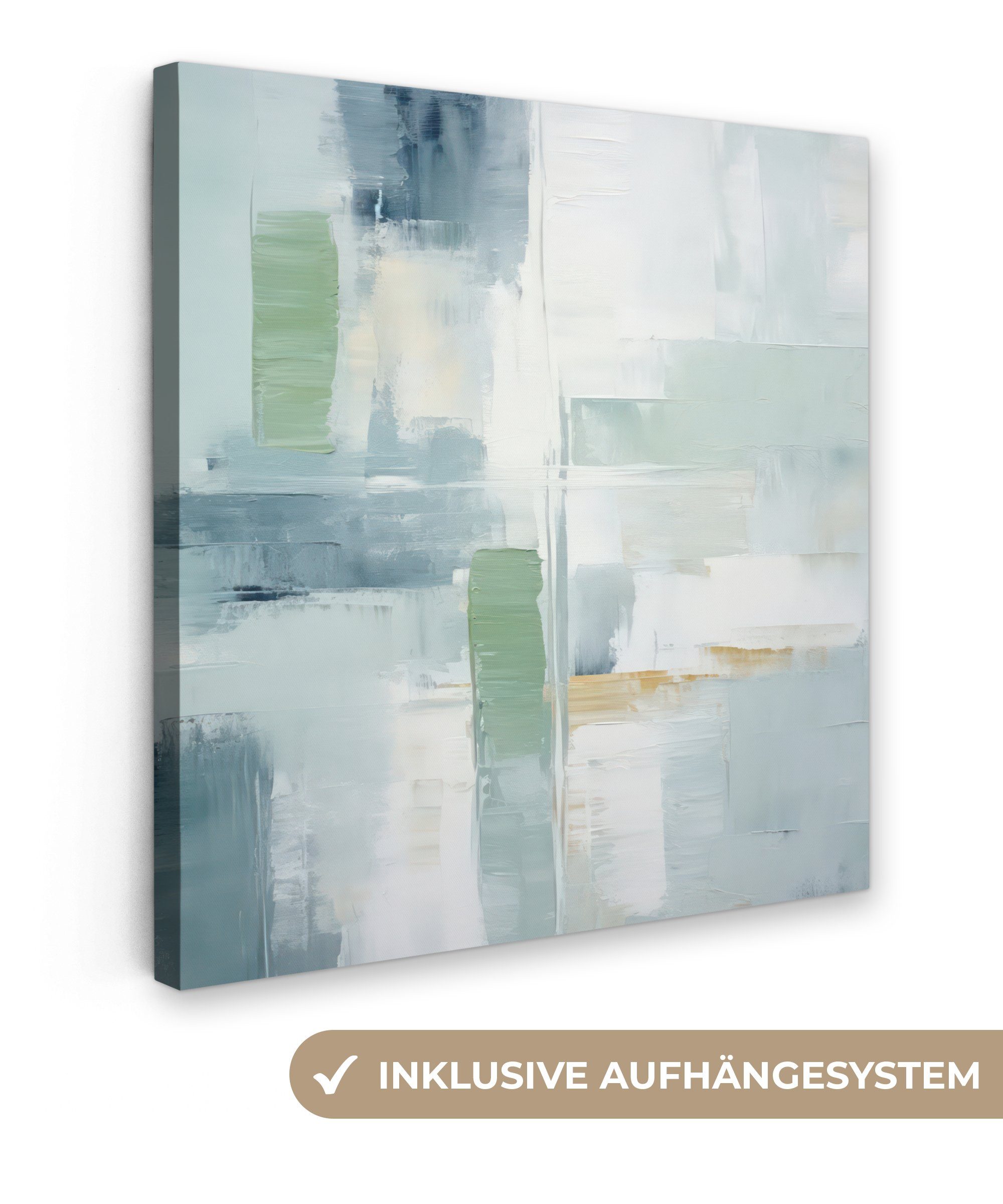 OneMillionCanvasses® Leinwandbild Farbe - Moderne Kunst - Abstrakt - Grau, (1 St), Leinwand Bilder für Wohnzimmer Schlafzimmer, 20x20 cm