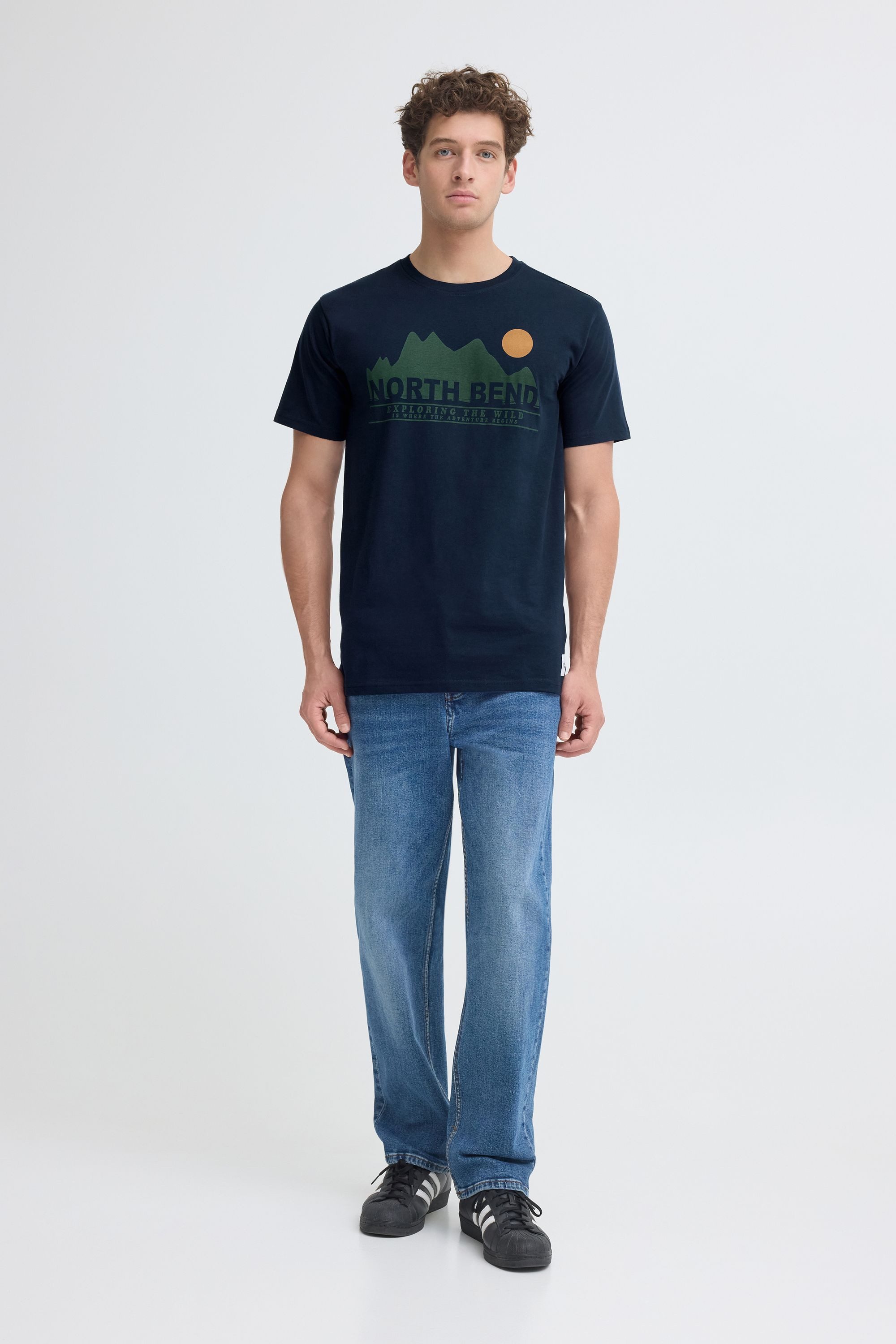North Bend Rundhalsshirt NBCash M Sportliches bedrucktes T-Shirt