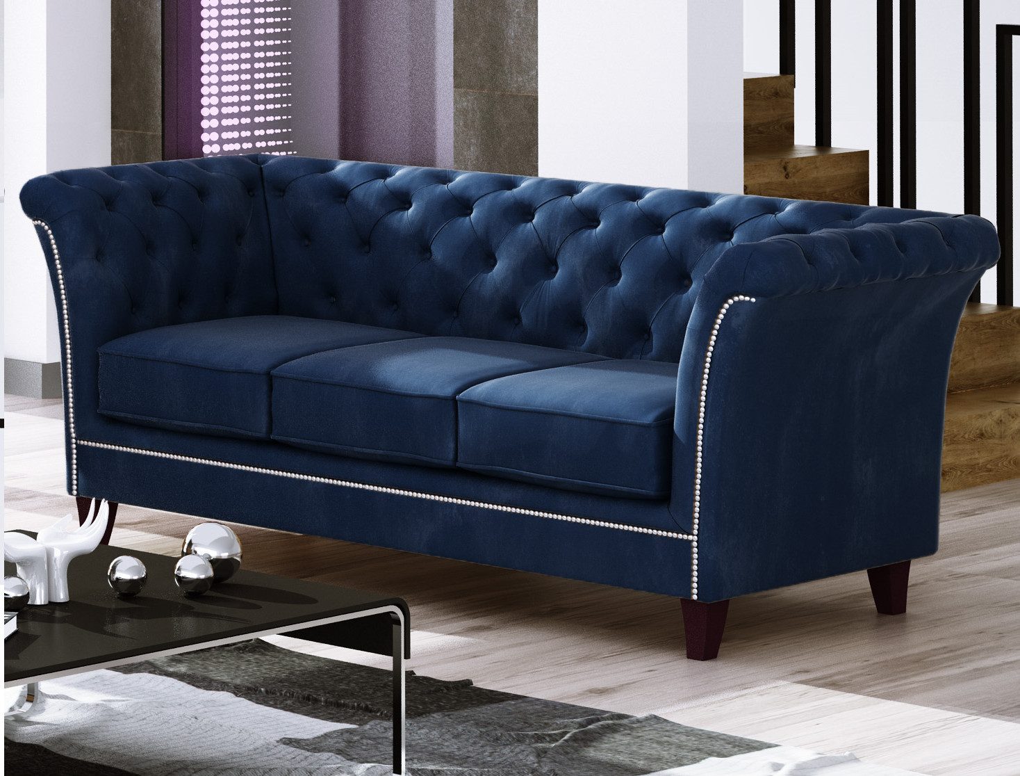 S-Style Möbel Chesterfield-Sofa 3-Sitzer Rainsburg aus günstig online kaufen