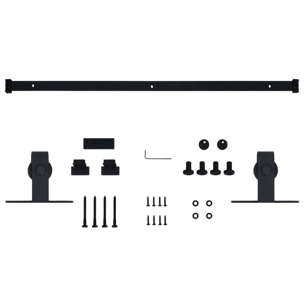vidaXL Zimmertür 122 cm Schiebetürbeschlag Kohlenstoffstahl 122 cm Doppelt verschiebbar