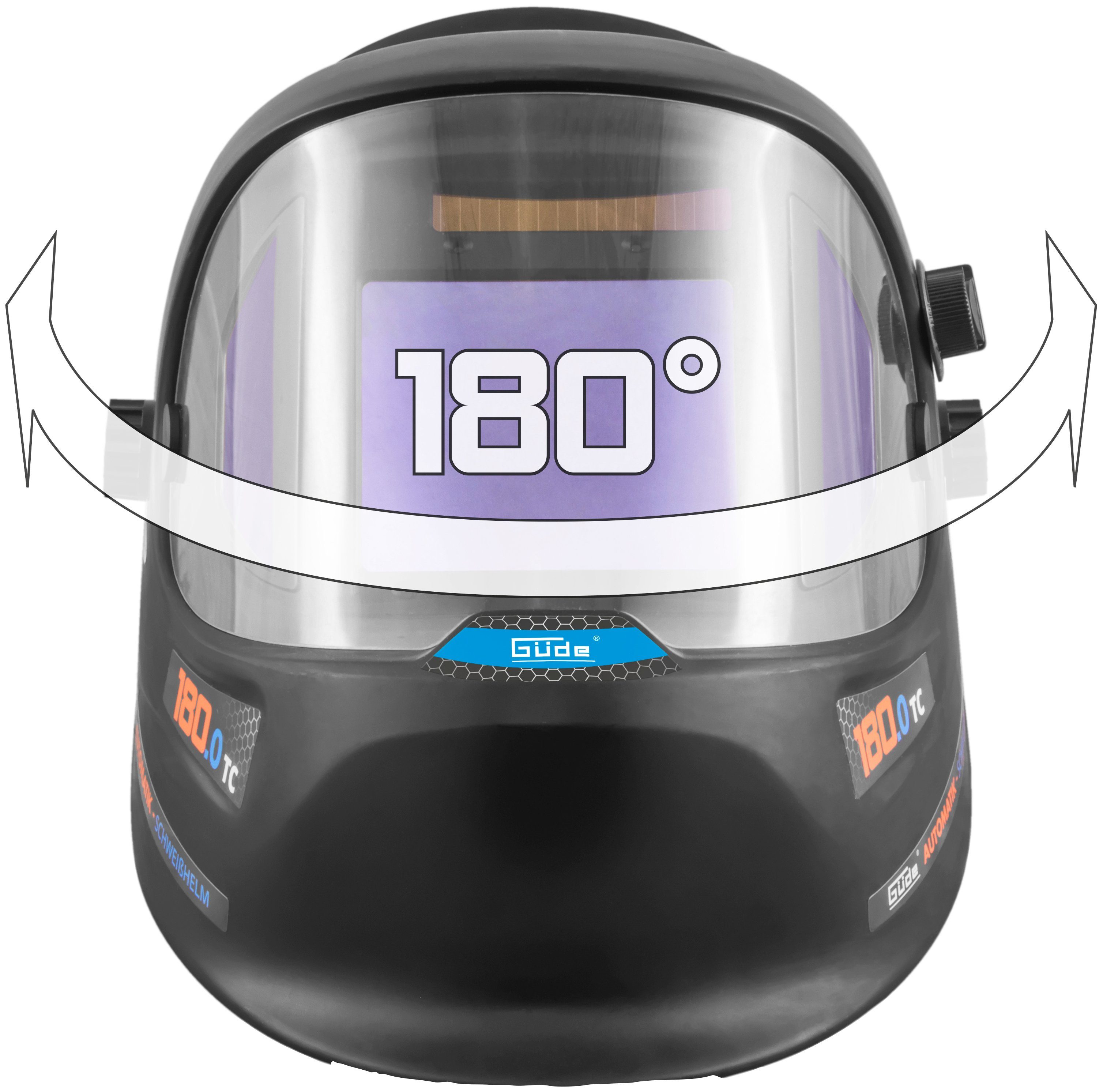 Güde Schweißhelm GSH 180-TC-2, automatisch, Größe Schutzglas LxB: 100 x 90 x 1 mm