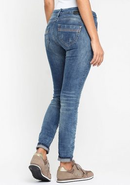 GANG Skinny-fit-Jeans 94NELE mit gekreuzten Gürtelschlaufen vorne am Bund