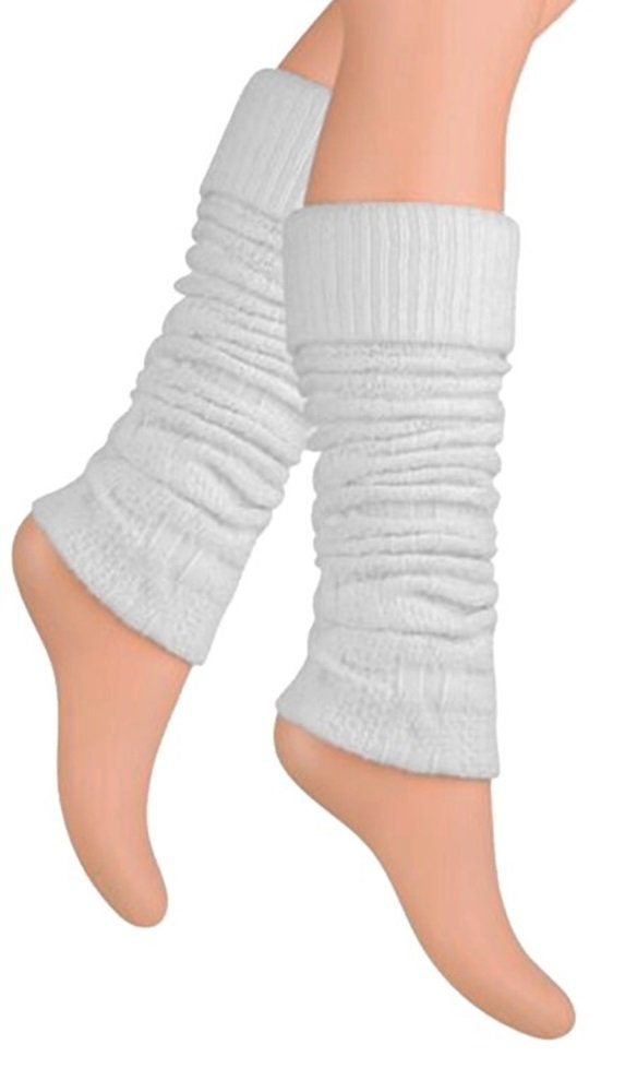 Lycille Гетры 1 Paar Гетры für Frauen aus Wolle mit Zopfmuster Overknees (1 Paar) Universalgröße, 36-40 cm Umfang, Feinstrick, ohne Fuß, weiß