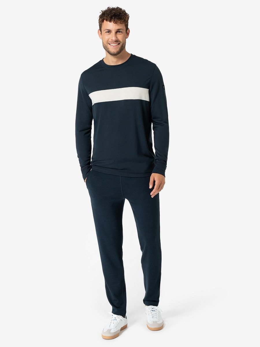 SUPER.NATURAL Sweatshirt für Herren, Merino MONTANA mit Streifen, casual