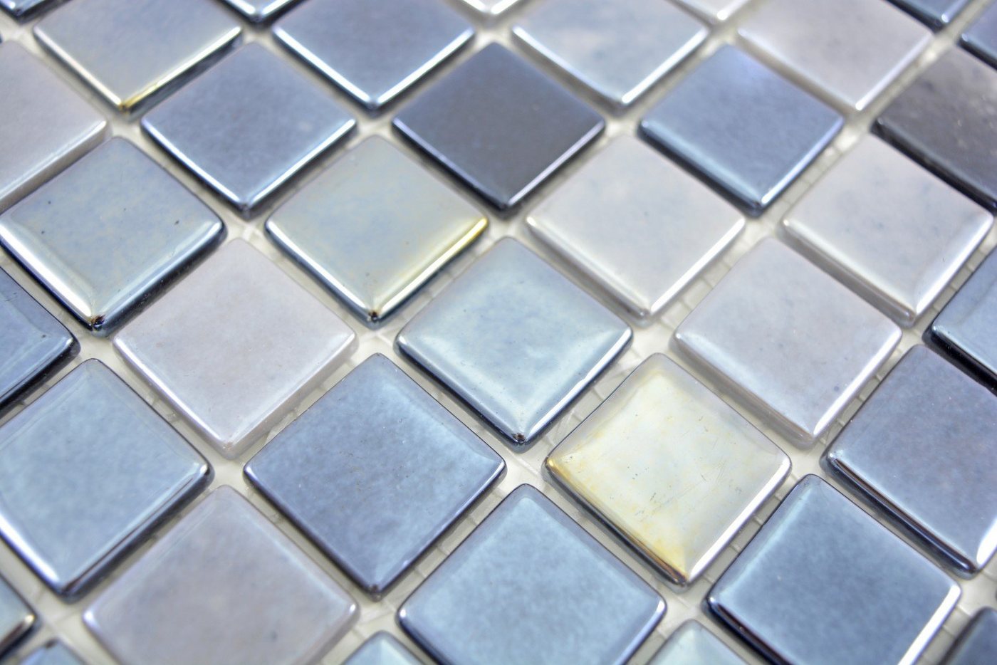 Thumbnail - Mosani Mosaikfliesen Recycling Glasmosaik Mosaikfliesen anthrazit glänzend / 10 Matten