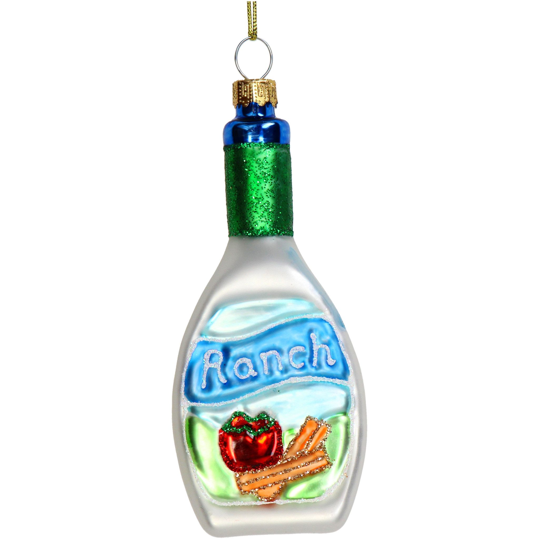 HD Collection Christbaumschmuck, Christbaumschmuck 11cm Glas Salatdressing Figur Weiß