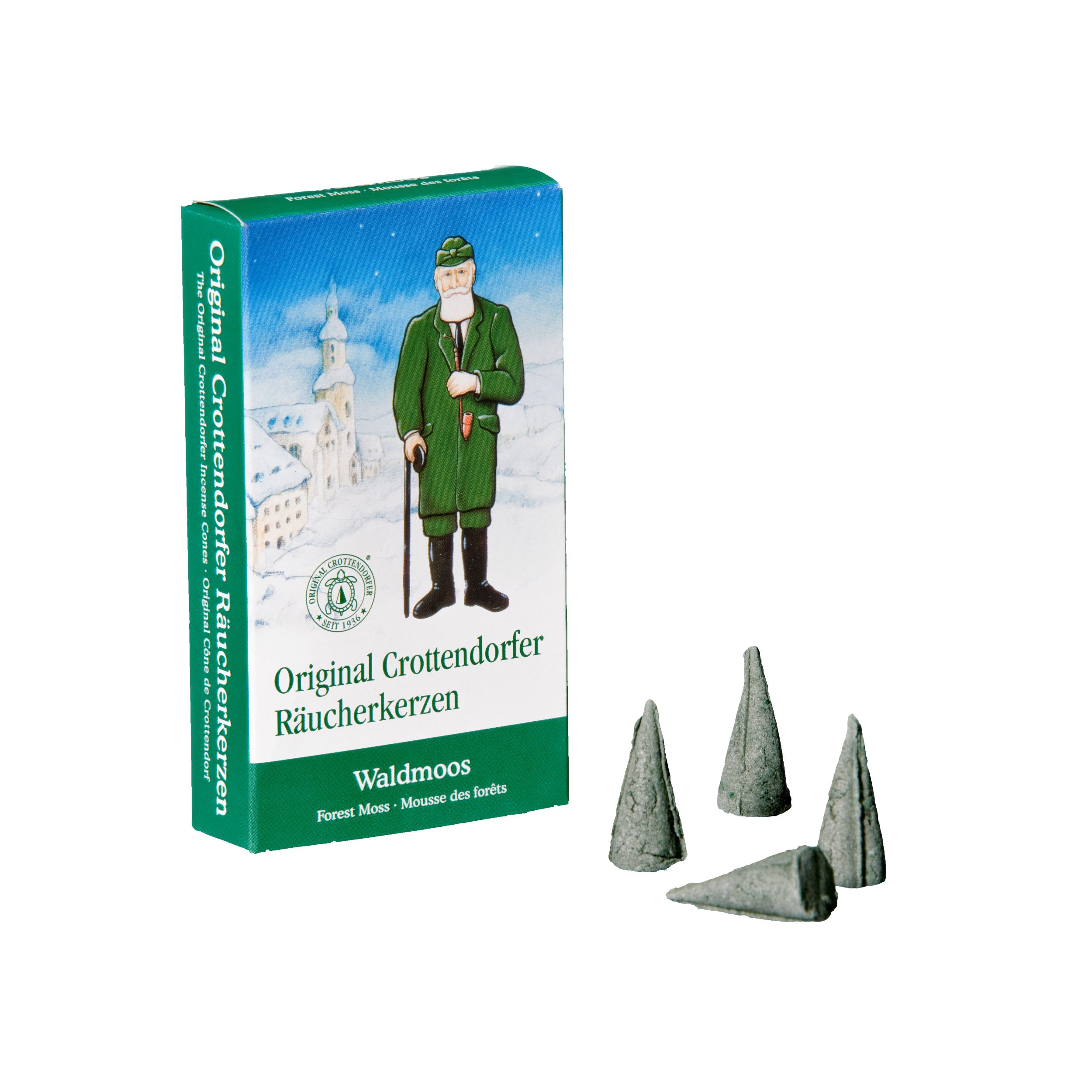 Crottendorfer Räucherkegel Original Crottendorfer Räucherkerzen Duft-Auswahl Weihnachtsdüfte (24 Stück pro Packung), Original Erzgebirge