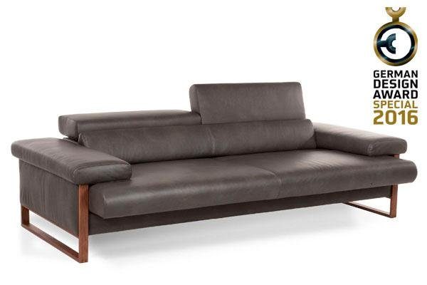 W.SCHILLIG 2-Sitzer finn, German Design Award 2016, Fußgestell Chrom glänzend, Breite 210 cm