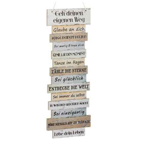 Bada Bing Holzbild Holz Wandschild Lebenseinstellung ca. 41 x 15 cm, Geh deinen eigenen Weg II (Erdtöne 09), Wandbild, Planken Optik, Holzschild