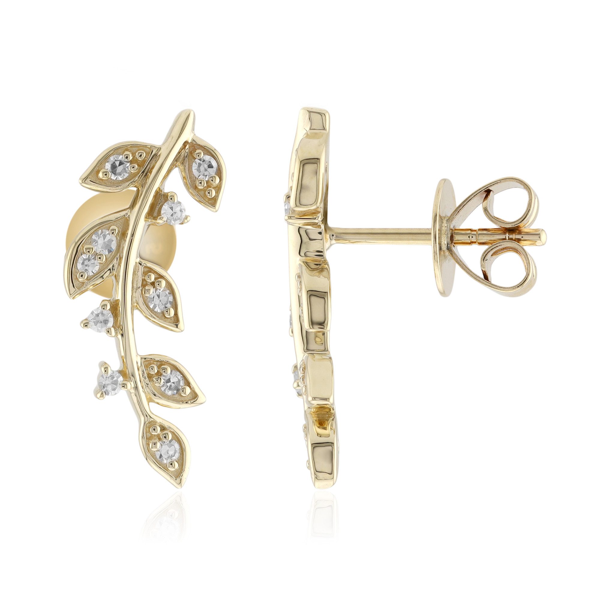 Cavill Ohrring-Set „Diamond Leaf Gold“-Ohrringe, de Melo, 0,141 ct (2-tlg)