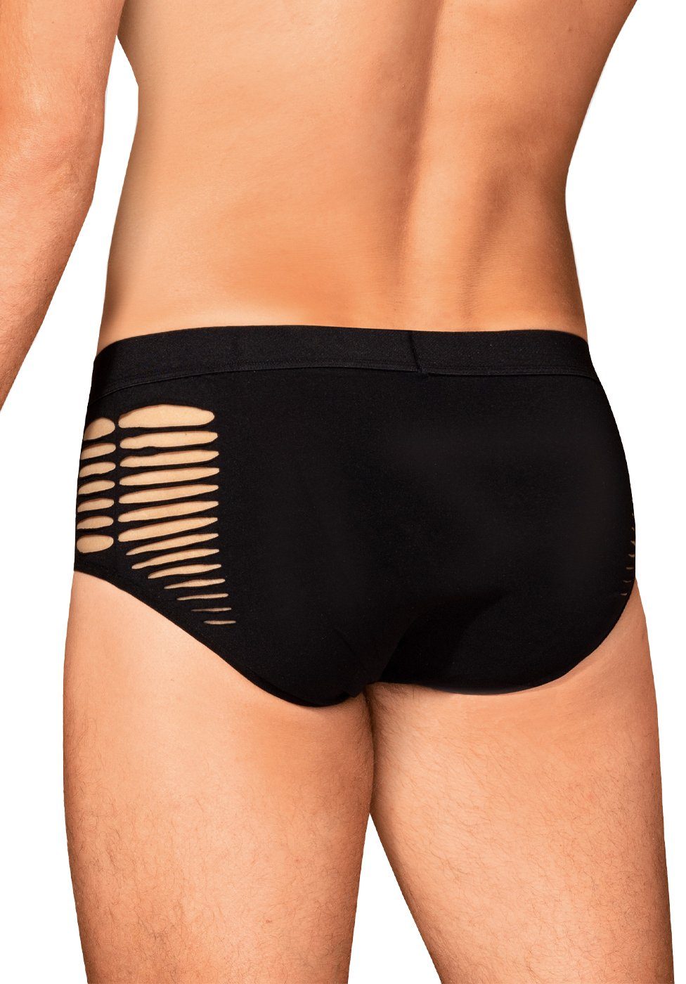 Obsessive Slip Männer-Slip mit Cut-outs - schwarz (1-St) Netz