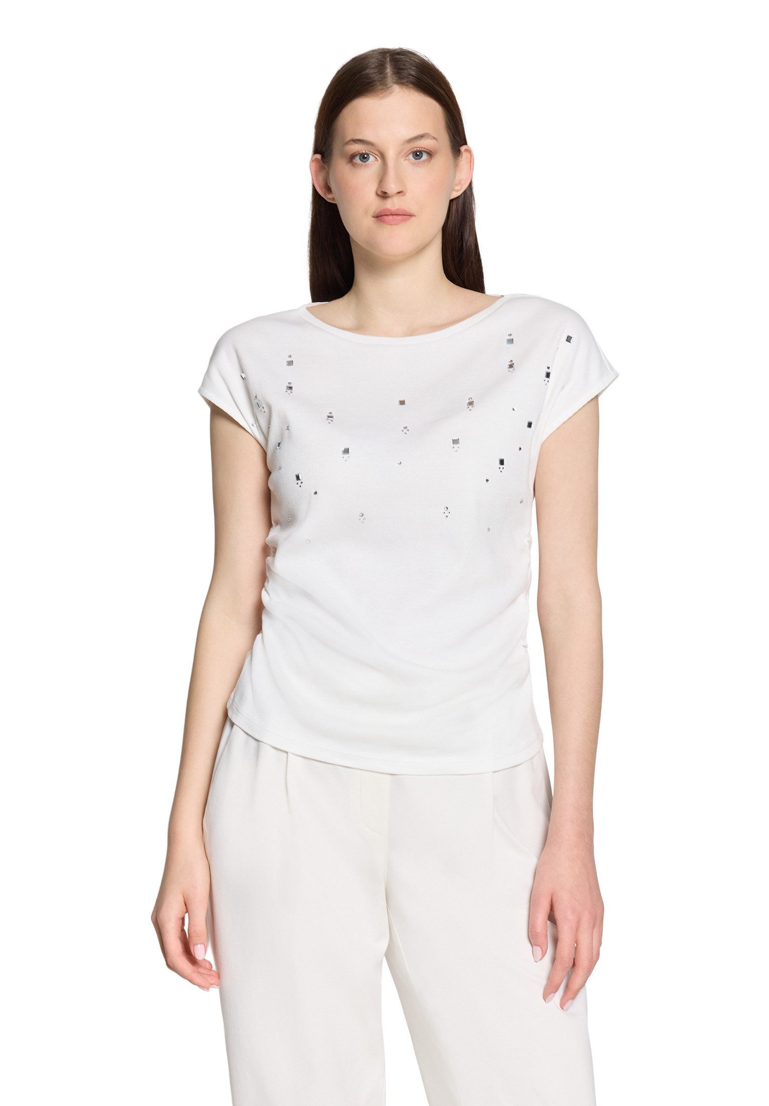 Kurzarmshirt Damen mit Rippenstruktur