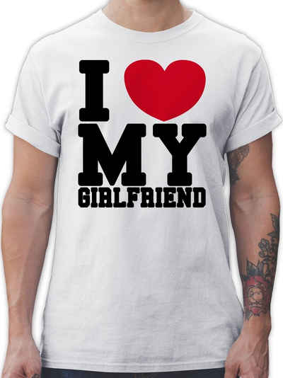 Shirtracer T-Shirt I love my Girlfriend - Ich liebe meine Freundin Geschenk Love my GF Valentinstag Partner Liebe