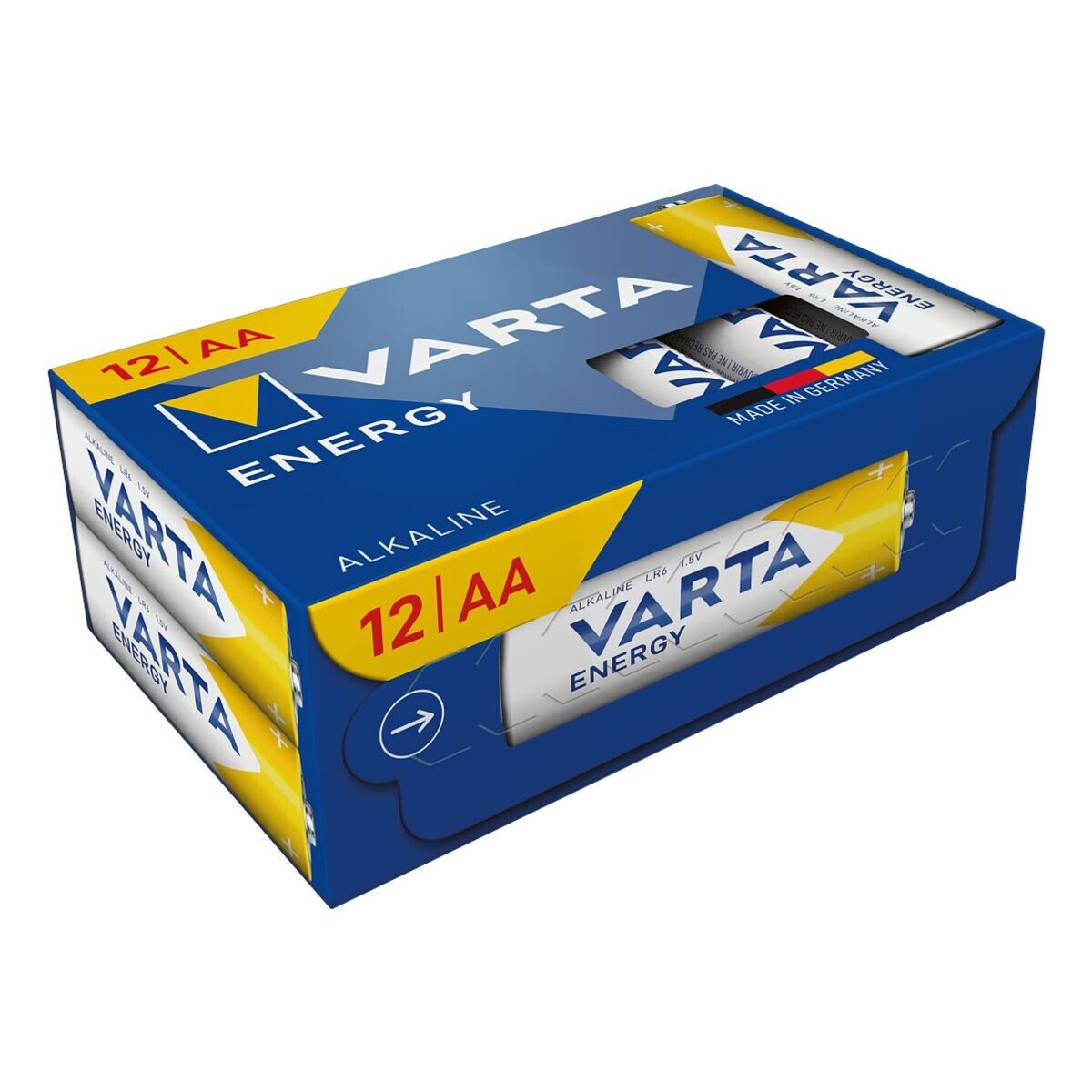 VARTA Energy Batterie, (1.5 V, 12 St), Mignon / AA / LR06 / LR6, 1,5 V, Alkali