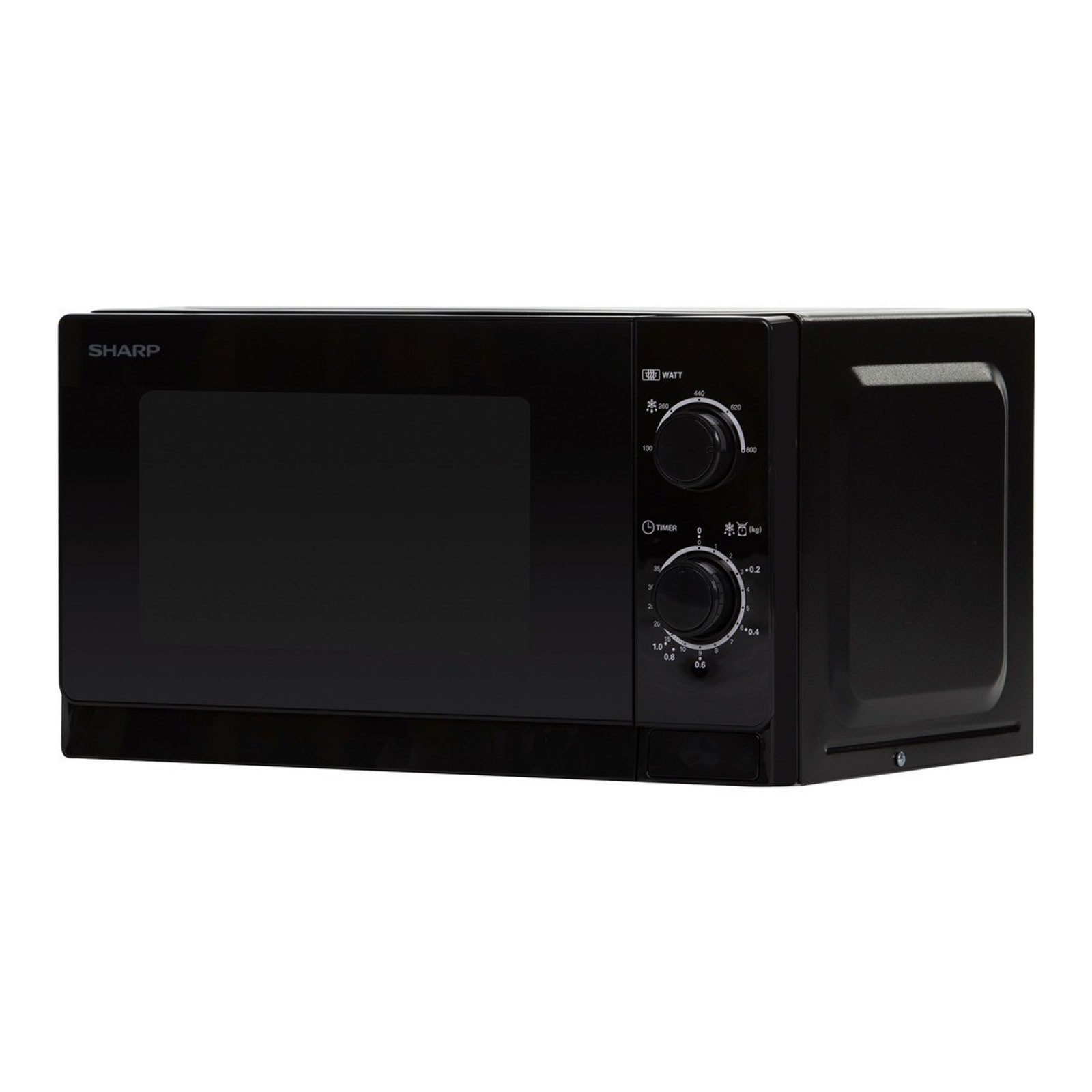 Sharp Mikrowelle R-200BKW, 20 l, 800 W, 5 Mikrowellenleistungsstufen, mechanische Bedienung