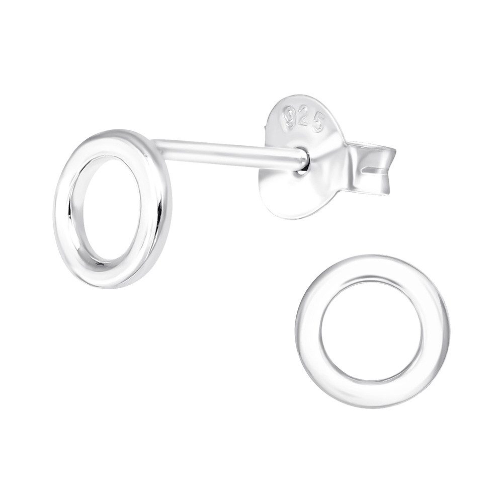 Paar Ohrstecker Ohrstecker Kreis klein: 925 Silber Ohrringe offen