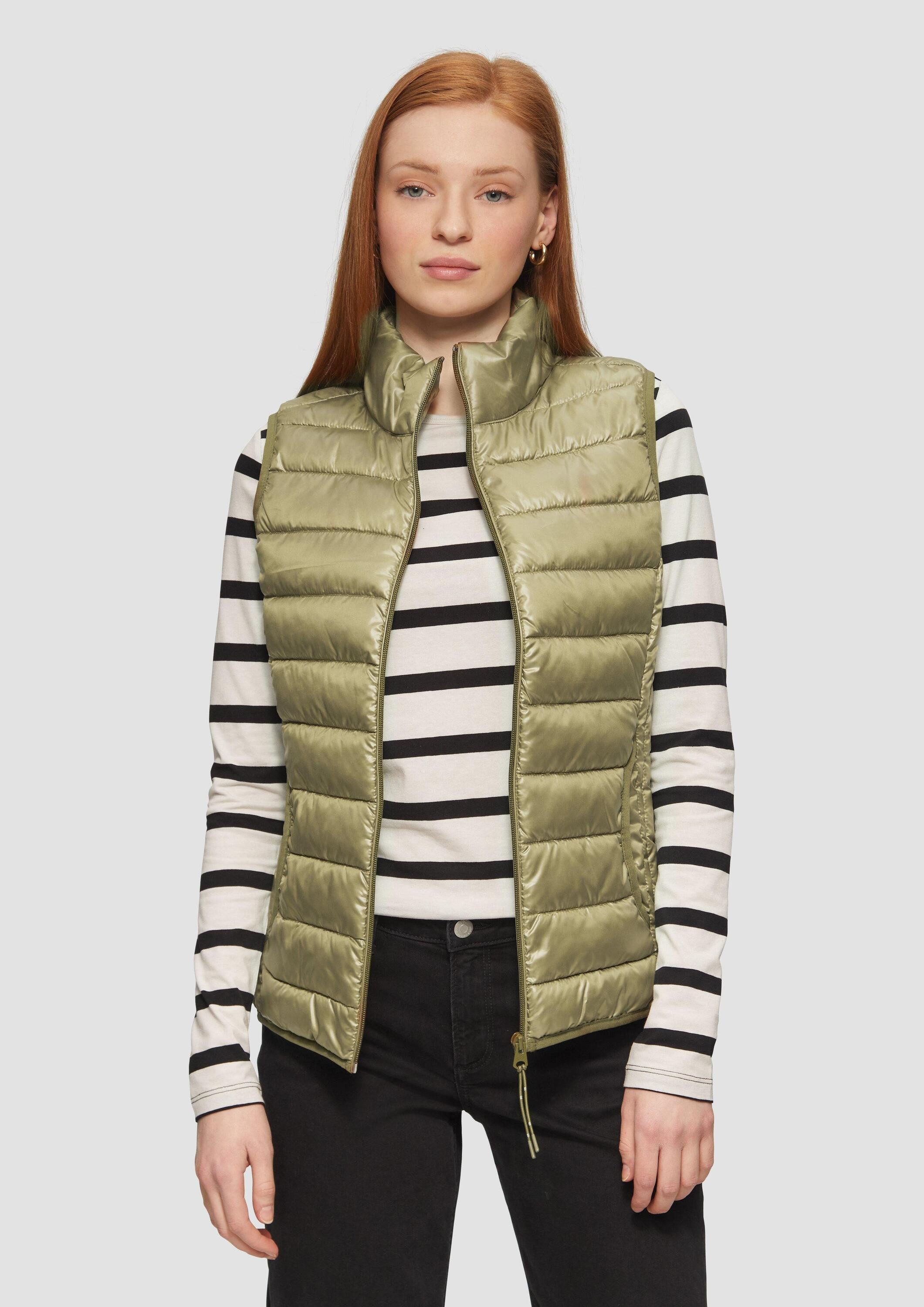 QS Outdoorjacke Outdoor-Weste Steppweste mit Stehkragen