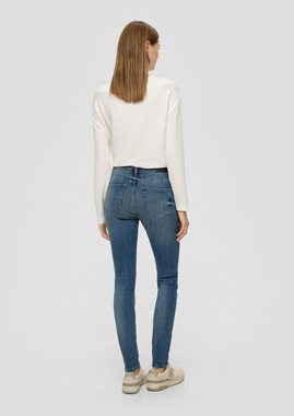 s.Oliver 5-Pocket-Jeans Jeans / Skinny Fit / High Rise / Skinny Leg Destroyes, Ziernaht, Label-Patch