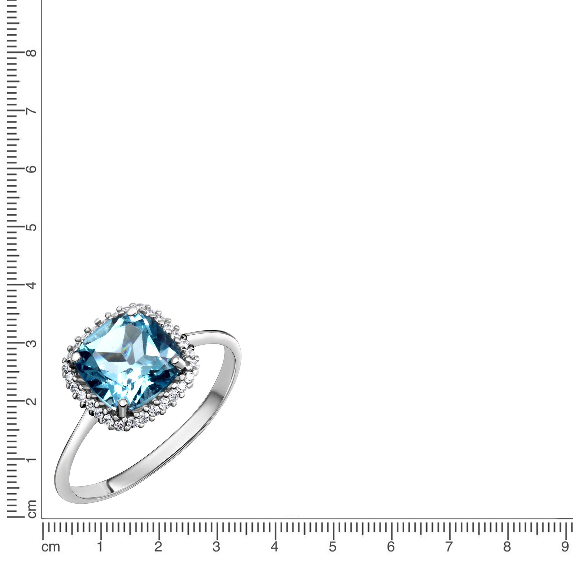 Fascination by Ellen K. Fingerring Weißgold 375 mit echtem Blautopas (beh) günstig online kaufen