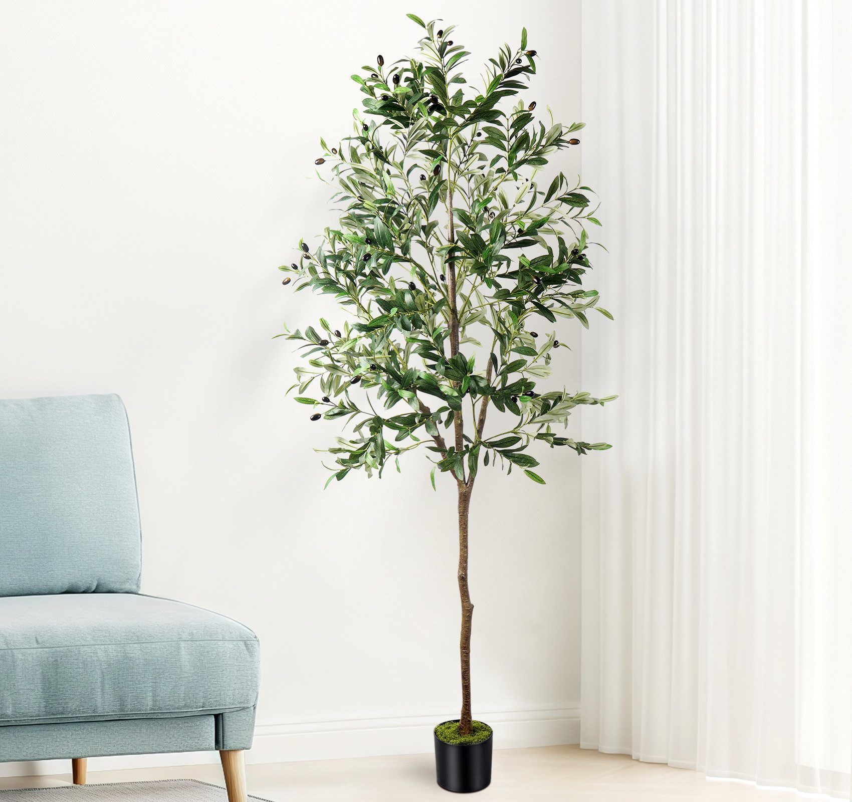 Kunstbaum Olivenbaum Künstlich 180cm, Künstlicher Olivenbaum