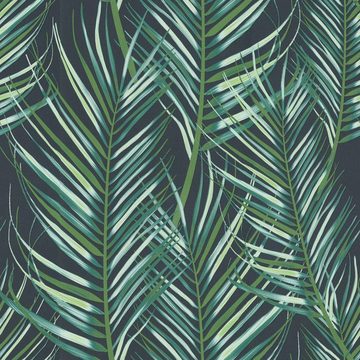 Superfresco Easy Vliestapete Palm Blätter - Grün, FSC® zertifiziert, mit lebhaftem Druck, 10 Meter Länge