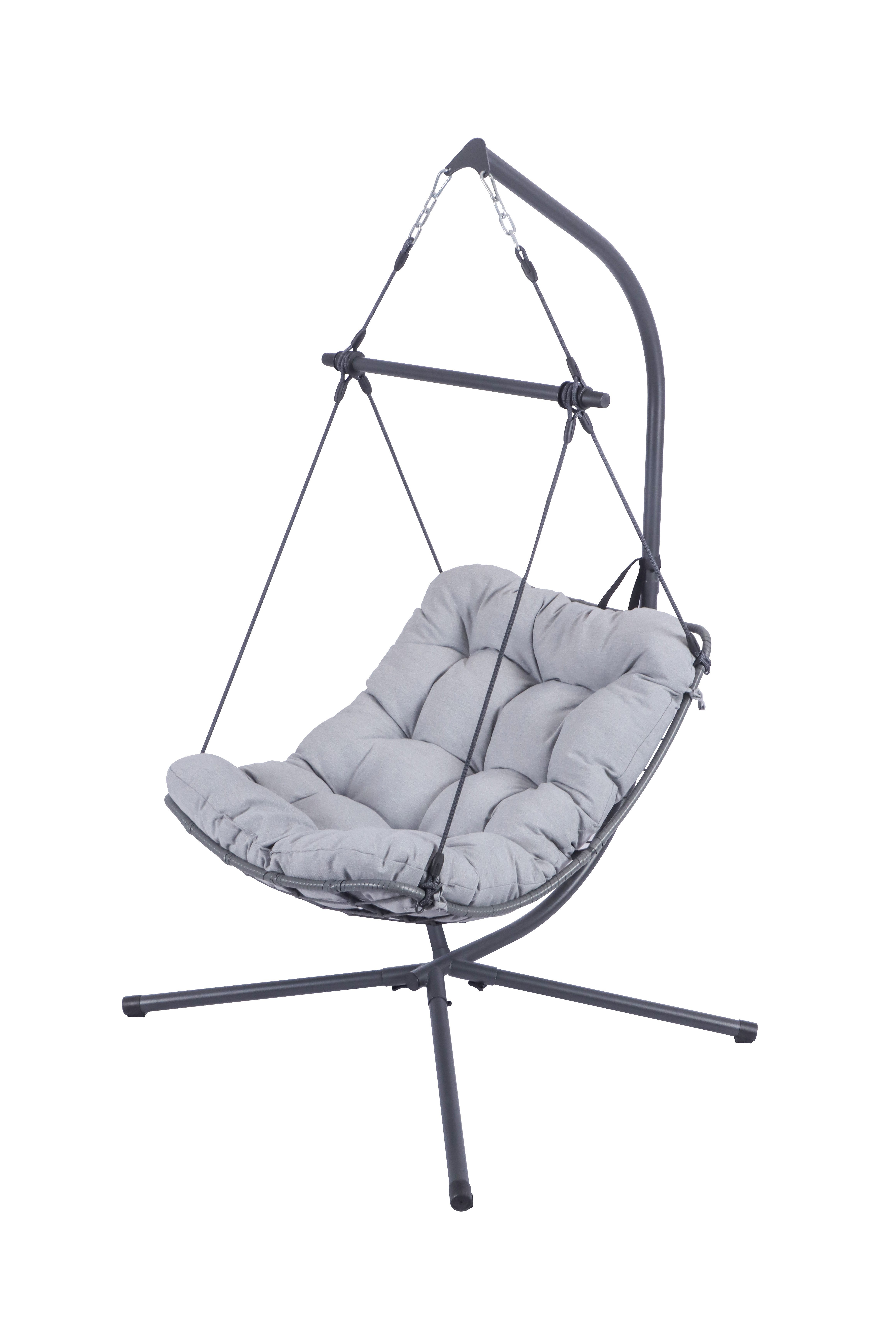 Koll Living Hängesessel Nova, Outdoor Hängesessel, 110 x 101 x 194 cm, Grau, UV- & witterungsbeständig, wasserabweisend
