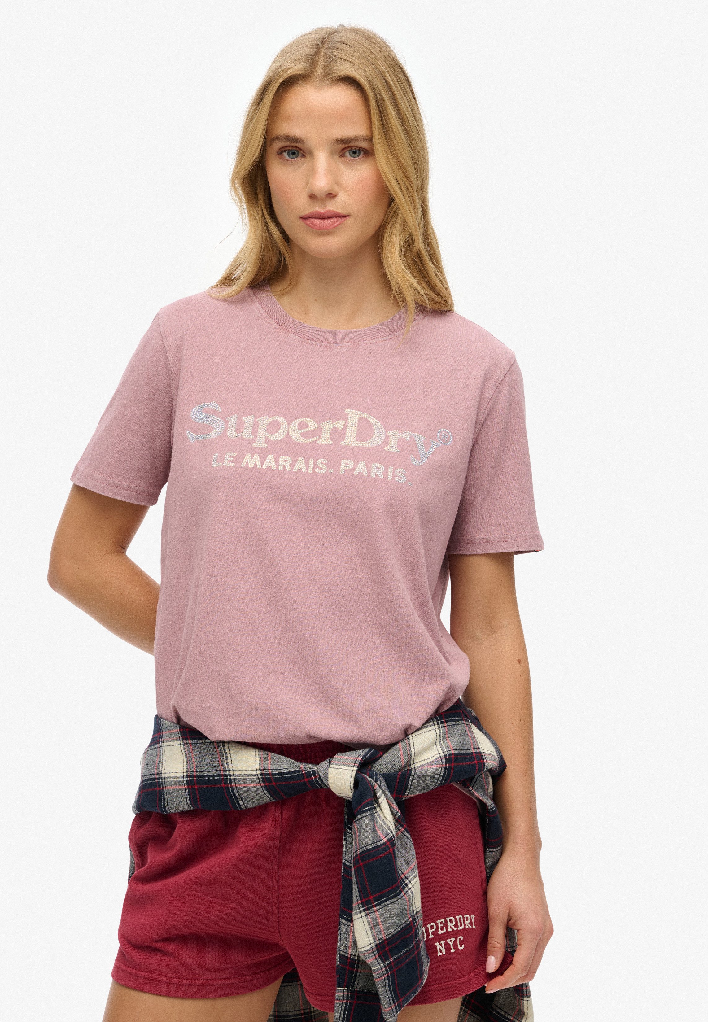 Superdry Kurzarmshirt VENUE METALLIC RELAXED TEE günstig online kaufen