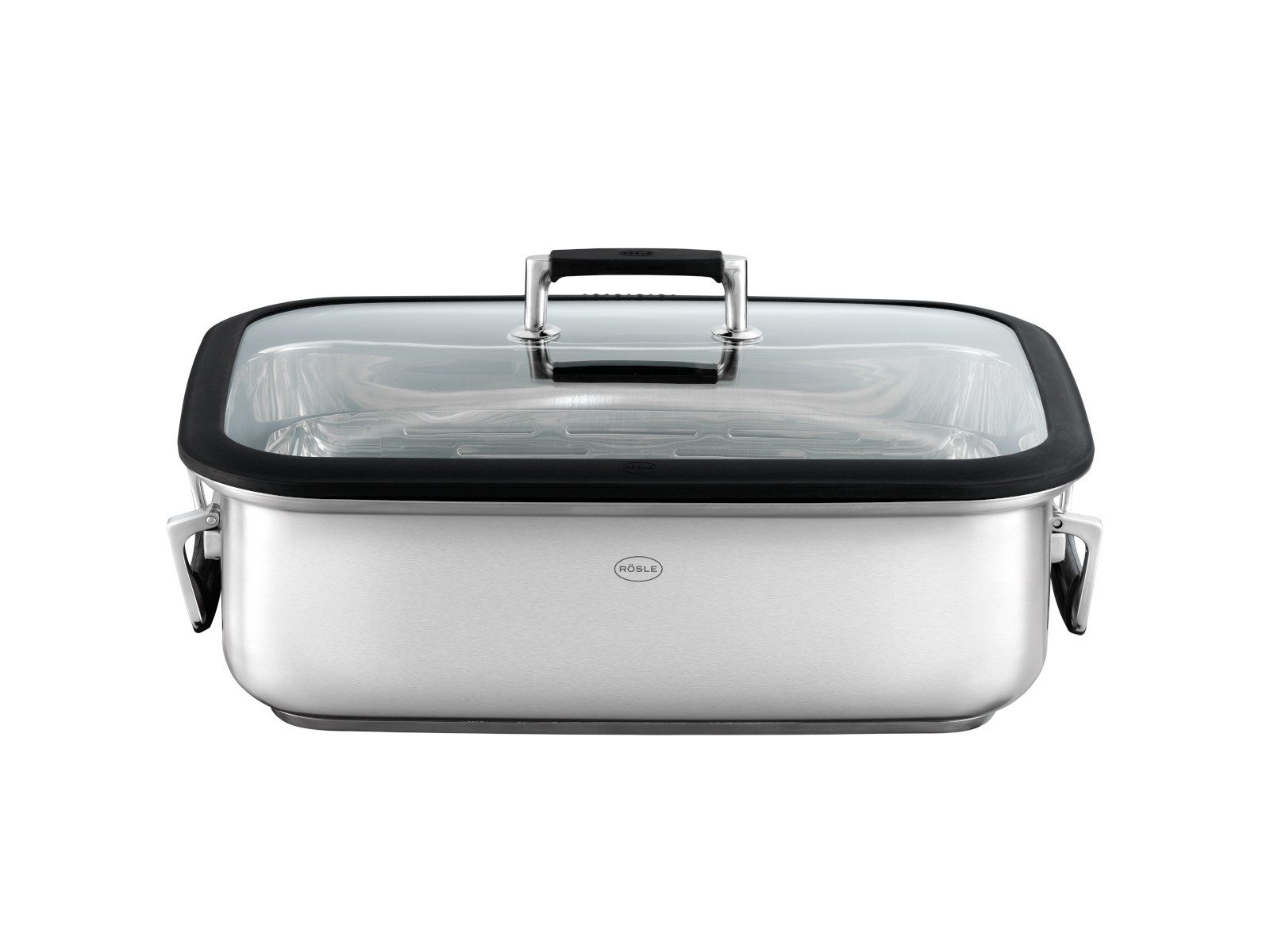RÖSLE Bräter Silence® Pro Bräter rechteckig 41 x 28,5 cm, Edelstahl 18/10