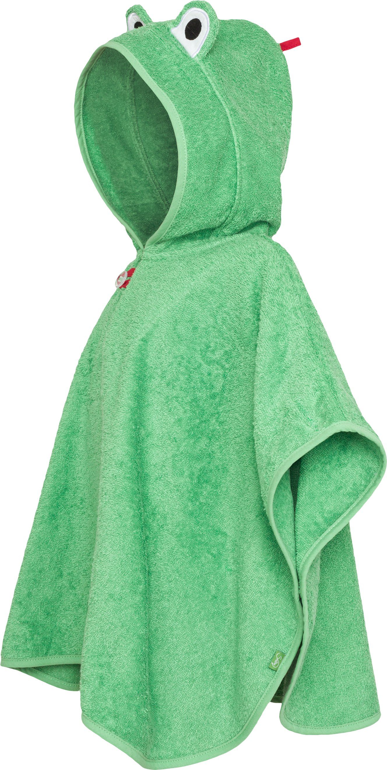 Frottee, Europe Frottee, Smithy Baby Frosch, am in made Badeponcho Armloch, grün, Knöpfe