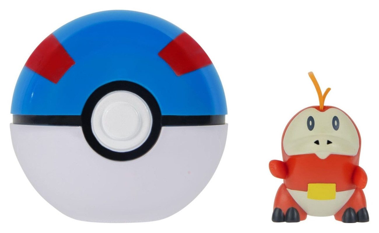 Jazwares Actionfigur Pokémon Clip 'n' Go Actionfigur Krokel & Superball