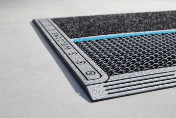 Fußmatte Clean Colorado RE, Home2Fashion, rechteckig, Höhe: 12 mm, Schmutzfangmatte, mit Spruch, robust, In- und Outdoor geeignet