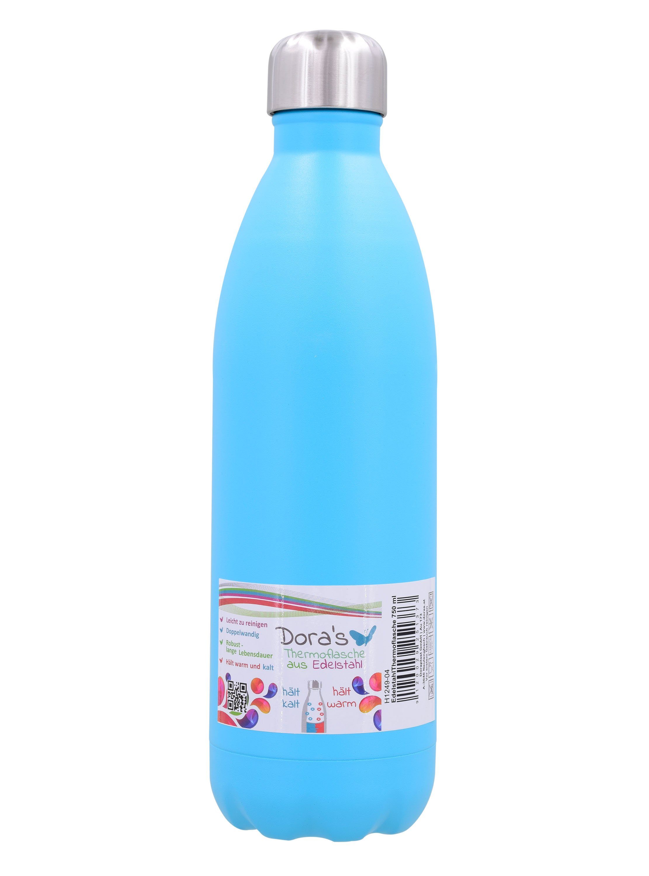 Dora's Thermoflasche Isolierflasche 0,75l – Edelstahl Thermosflasche, versch. Farben, 100 % Auslaufsicher - Hervorragende Isolierleistung