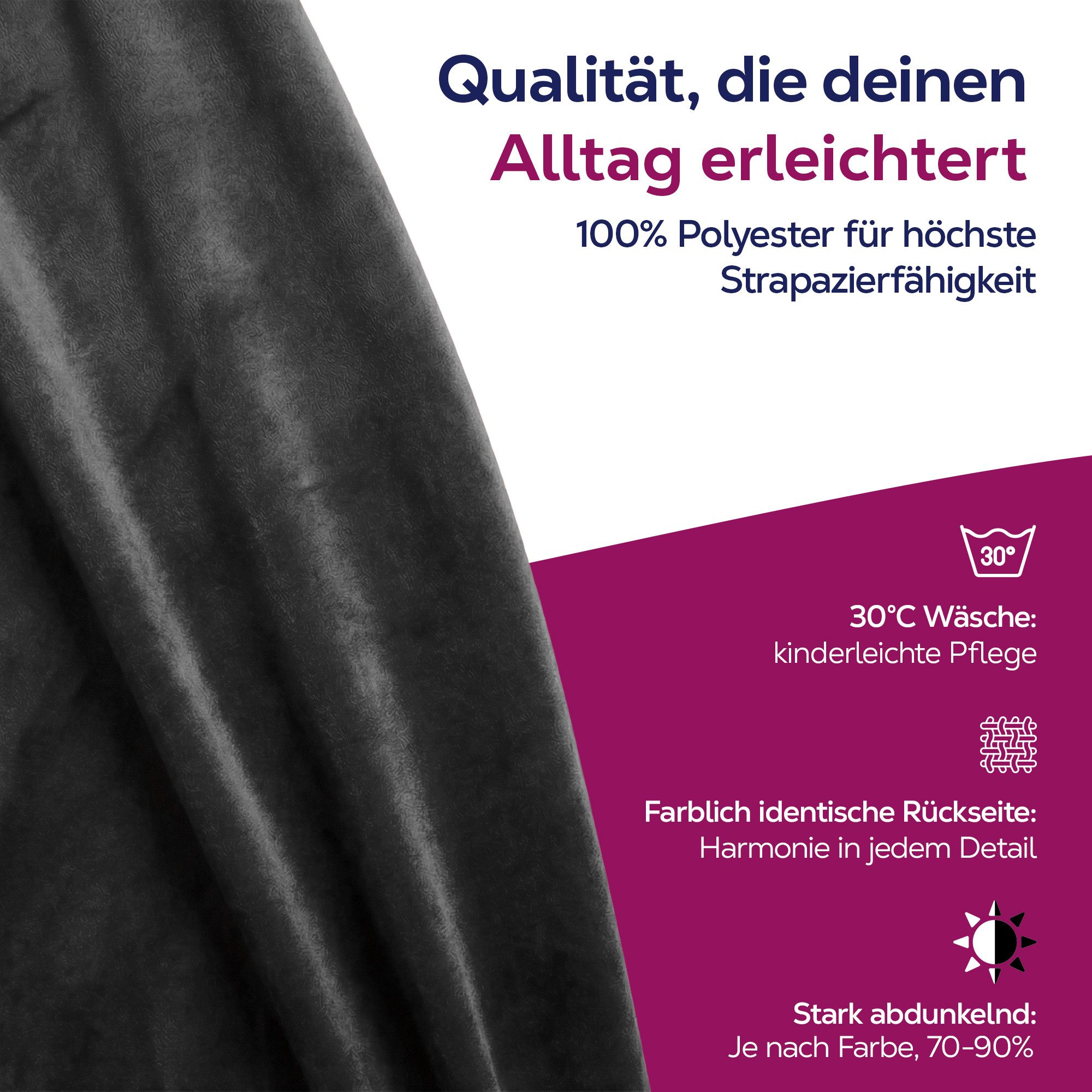 Beautex Verdunkelungsvorhang Samt Vorhang Ösen Gardine Velvet blickdicht abdunkelnd (1 St), Ösen, abdunkelnd, Velvet-Samt, blickdicht, Ösenaufhängung, pflegeleicht