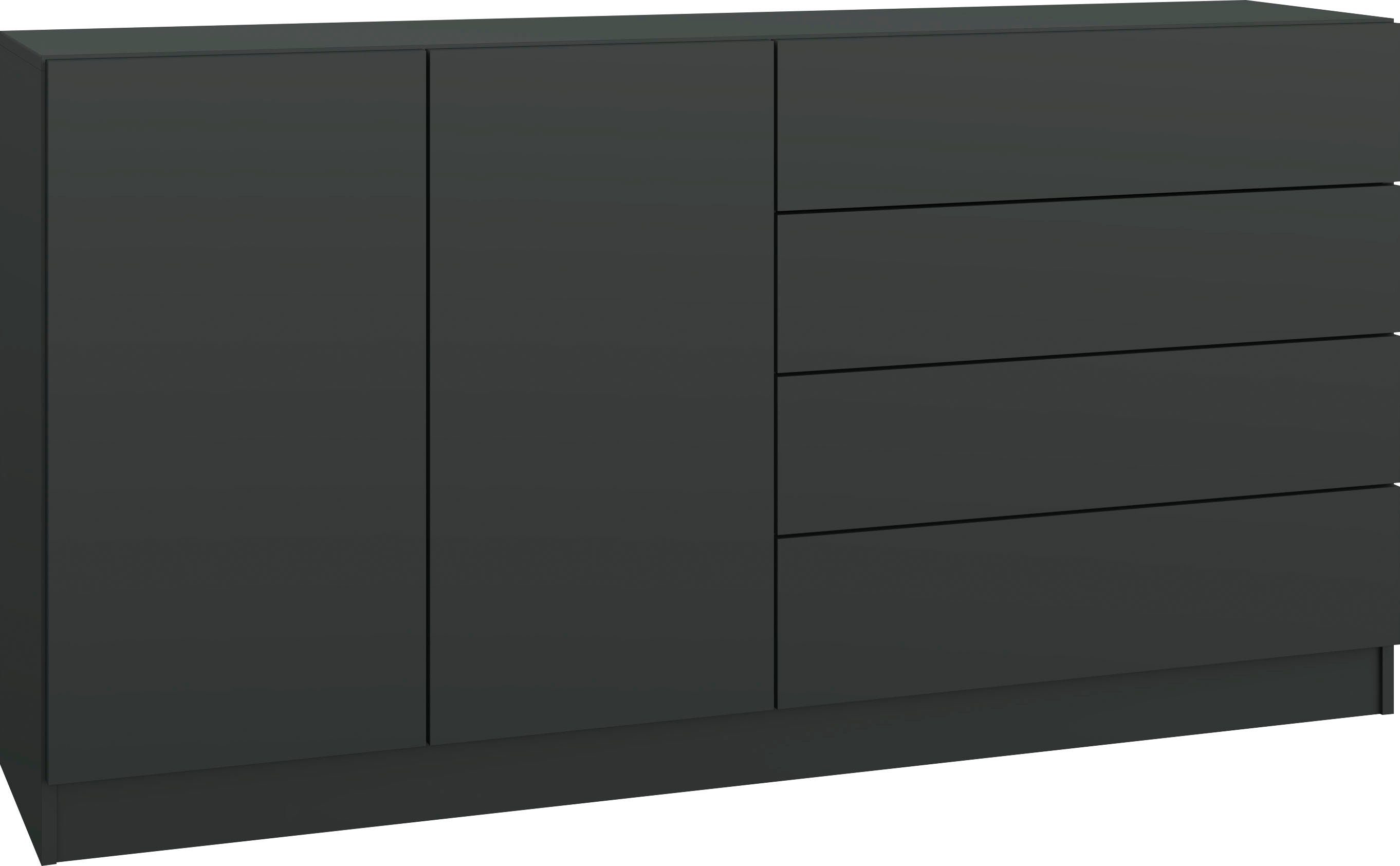 cm Möbel Sideboard schwarz matt Breite Vaasa, borchardt 152