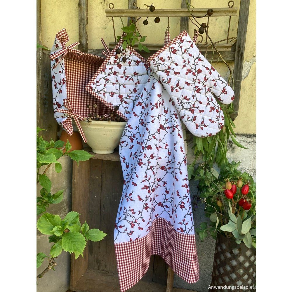 matches21 HOME & HOBBY Platzset Tischset LOTTA Hagebutten Karo weinrot 33x4 günstig online kaufen