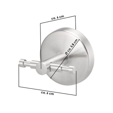 bremermann Wandhaken Bad-Serie PIAZZA - Doppel-Wandhaken 2er Set, Edelstahl matt