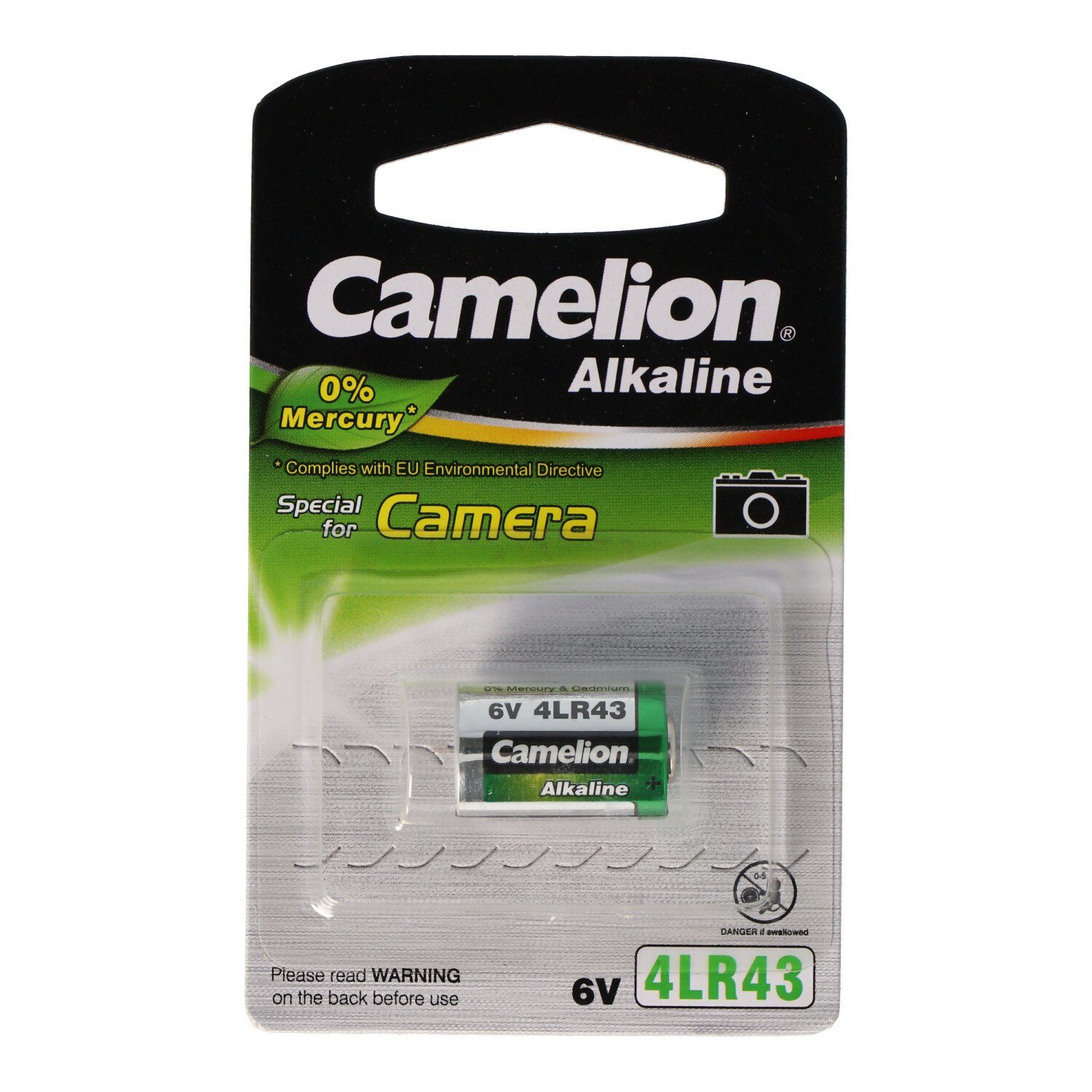 Camelion Alkaline Batterie, Photo 4LR43, x 12,7 4AG12, 4NR43, 6Volt Fotobatterie, (6,0 EPX27 PX27 V)
