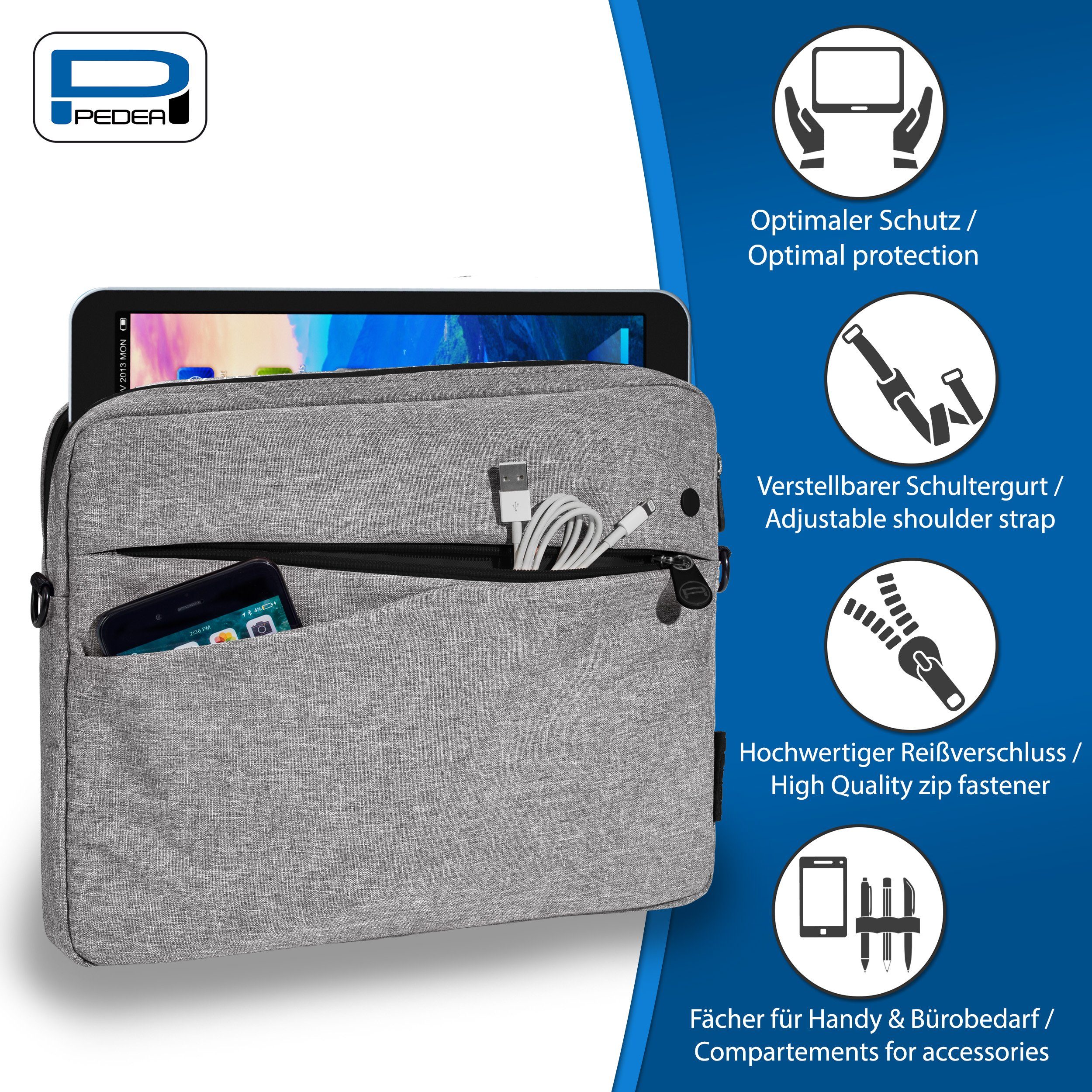 PEDEA Tablettasche FASHION Tablet Hülle mit Polsterung 12,9 / 13 Zoll, Gepolstert mit weichem Innenfutter