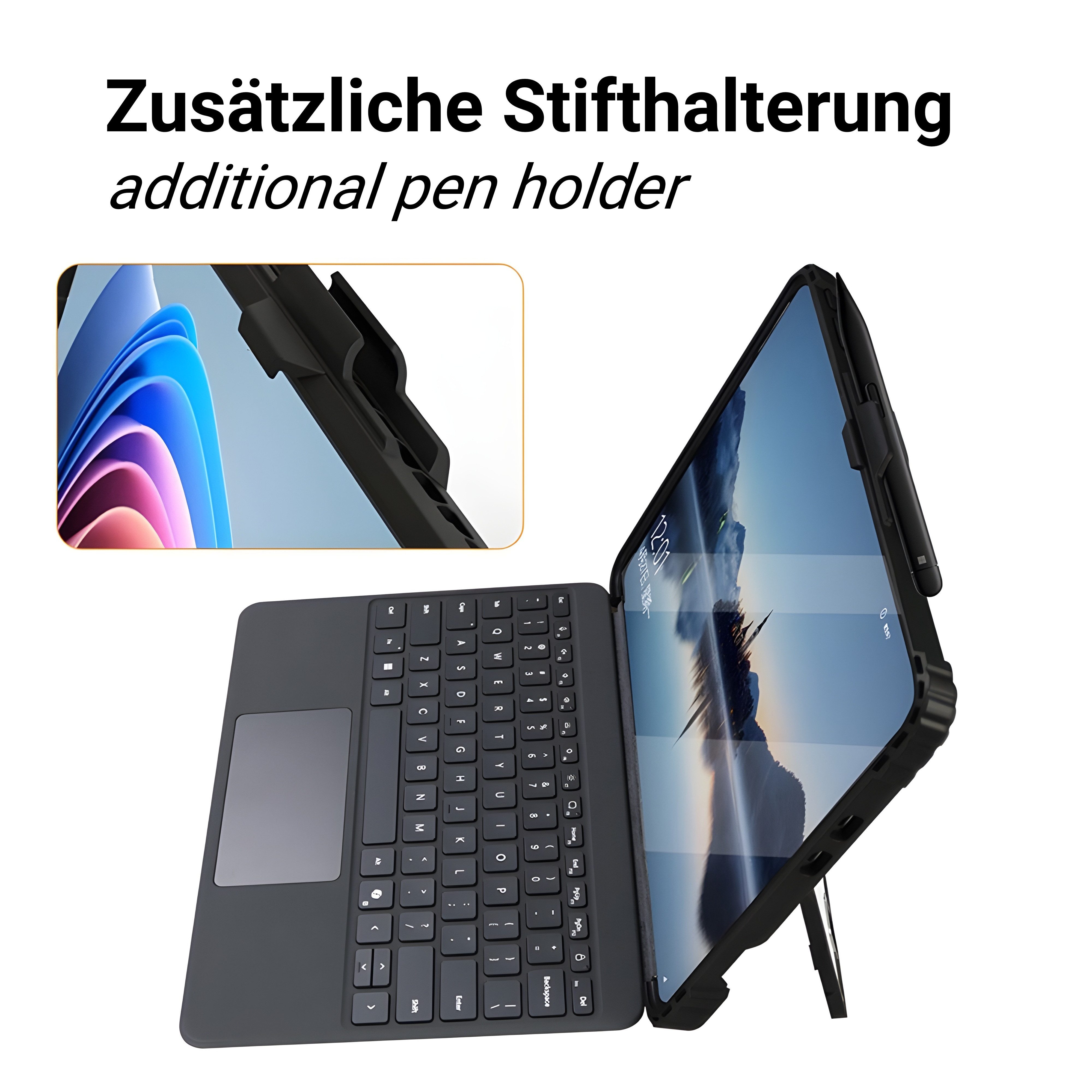 honju Tablet-Hülle Microsoft Surface Pro 12 Zoll 2025 Hülle 30,5 cm (12 Zoll), [Case mit abnehmbarer Handschlaufe]