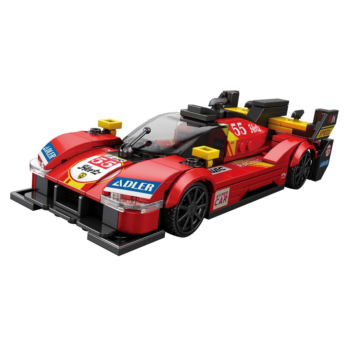 Reobrix 661 Spielbausteine, (Klemmbaustein Set, 307 St., Klemmbaustein Modellbausatz), Hypercar Modell 17,4 cm lang mit 307 Teilen ab 14 Jahren