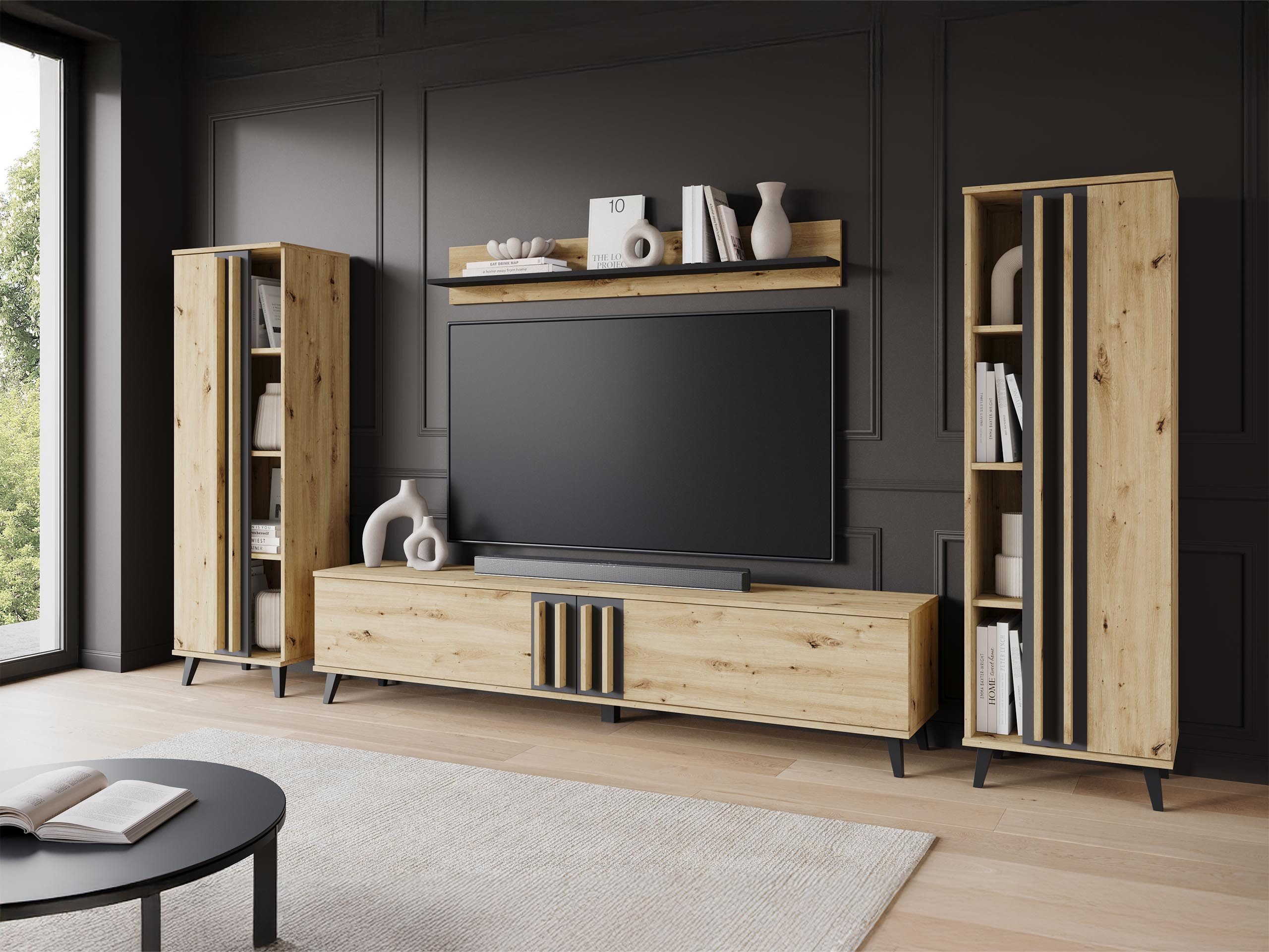 MIRJAN24 Wohnwand Helsinki I, (4er-Set, Regal günstig online kaufen