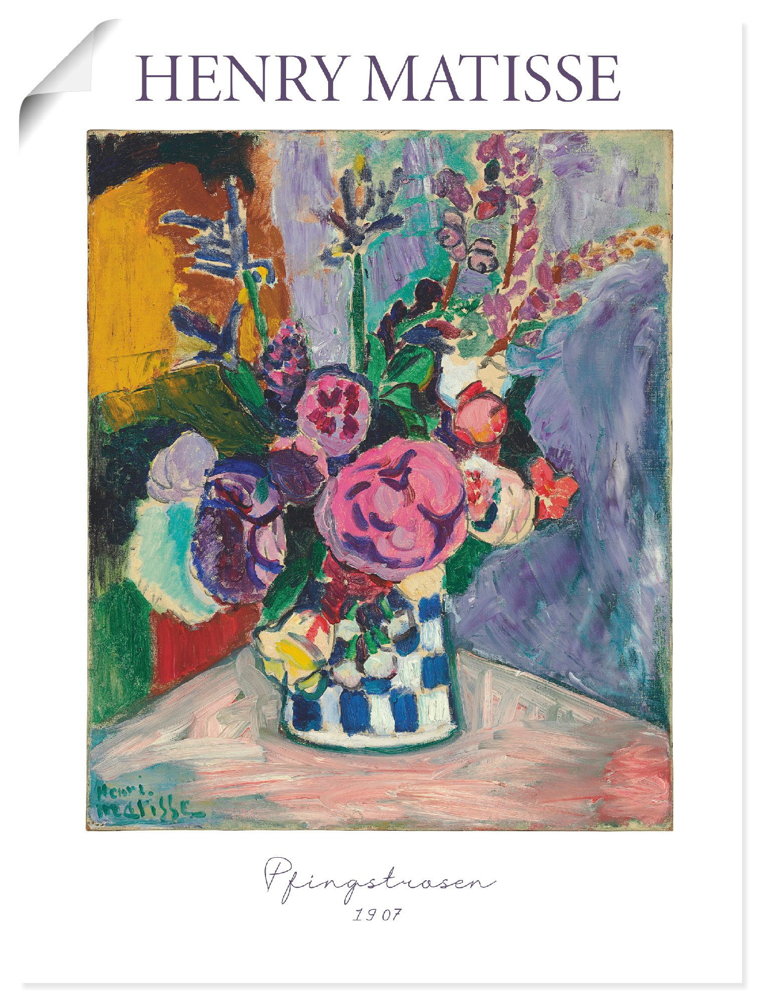 Artland Wandbild Pfingstrosen. 1907, Arrangements (1 St), als Alubild, Leinwandbild, Poster, Wandaufkleber in verschied. Größen