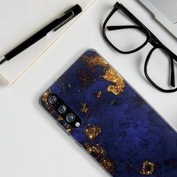 DeinDesign Handyhülle Marmor Gold Utart Blue and Golden Marble Look, Huawei P20 Pro Silikon Hülle Bumper Case Handy Schutzhülle