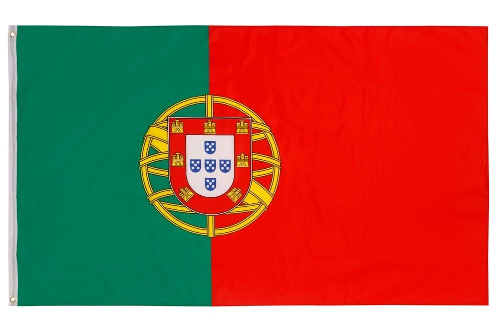 Fahnenmast), für x Nationalfahne 90 Flagge Portugiesische 150 FLAGS (Hissflagge Inkl. PHENO Fahne Flagge Messing 2 Ösen cm Portugal