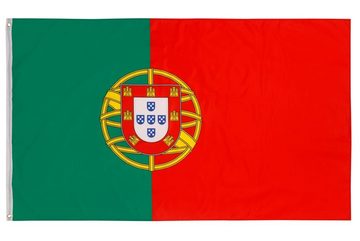 PHENO FLAGS Flagge Portugal Flagge 90 x 150 cm Portugiesische Fahne Nationalfahne (Hissflagge für Fahnenmast), Inkl. 2 Messing Ösen